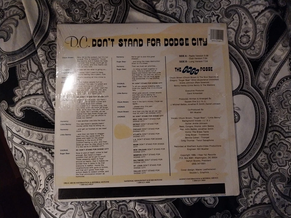 The Go Go Posse LP D.C. Don't Stand for Dodge City Chuck Brown I Hear Ya Sealed - Image 2 of 3