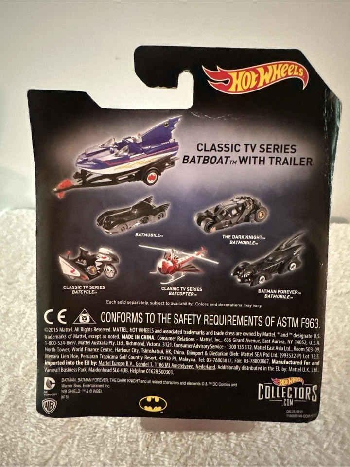 BatBoat serie de televisión clásica Batman Hot Wheels con remolque Foto 3 de 4