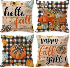 Ywlake 18x18 Fall Pillow Covers Set 18" x Pack of 4 , Vintage