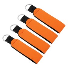 4 Pcs Neoprene Wristlet Keychain Hand Wrist Lanyard Keychain Orange
