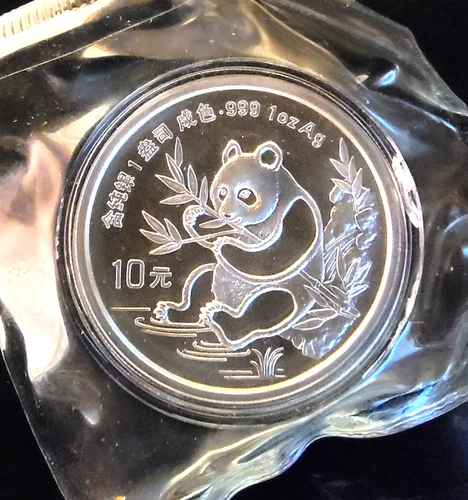 1991 Panda Chinese Mint Sealed Rare Temple Bullion-0.999 Silver 1 Oz Art Coin