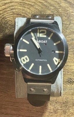 U-Boat Classico U-5365 Automatic Mens Watch Black Large 53mm Date Authentic