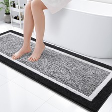 OLANLY 59x20 Microfiber Bath Mat, Extra Soft, Absorbent, Non-Slip Bathroom Rug