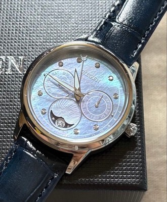 CITIZEN Eco-Drive Moon Phase Mother of Pearl Diamond Solar Watch Box Set