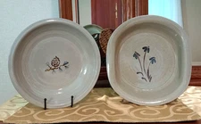 Set of 2 Jugtown 10” Serving Dishes – Handmade Vintage Earthenware Pottery