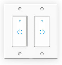 Wifi Light Smart Switch 2 Gang Touch Wall - Compatible with Alexa Google Assista