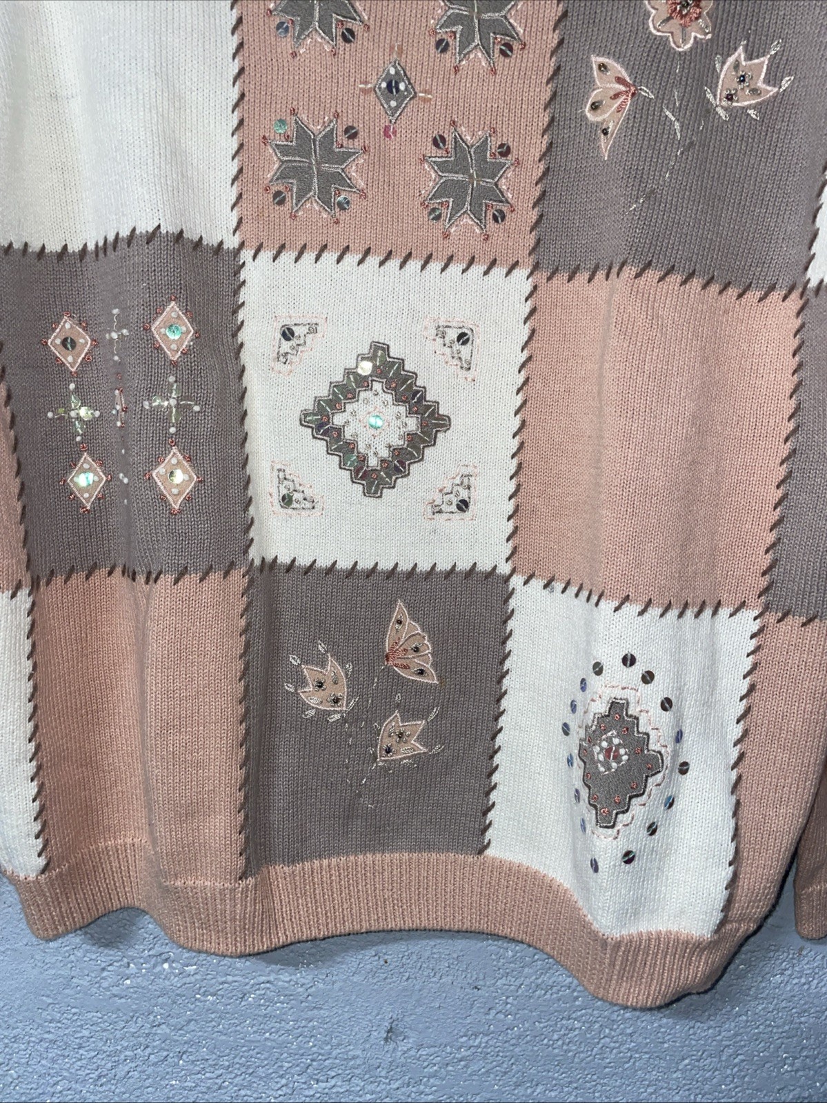 Alfred Dunner L Patchwork Pullover Mock Neck Swea… - image 8