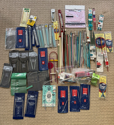 VINTAGE KNITTING MIXED NEEDLE LOT SUSAN BATES BOYE CIRCULAR STRAIGHT