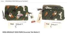 Actual C Dog Park Essential Tab Wallet NWT Vera Bradley