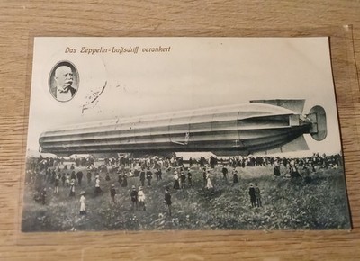 Zeppelin Postkarte 1913 Dresden Neustadt Flugplatz Kaditz gestempelt Luftschiff