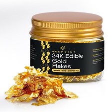 BeePoint 24K Edible Gold Foil Flakes - 100mg 100 milligrams,
