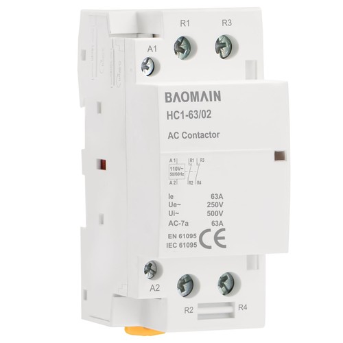 Contacteur AC normalement fermé HC1-63/02 AC 110V 63A 2 pôles 2NC circuit universel... - Photo 1/5
