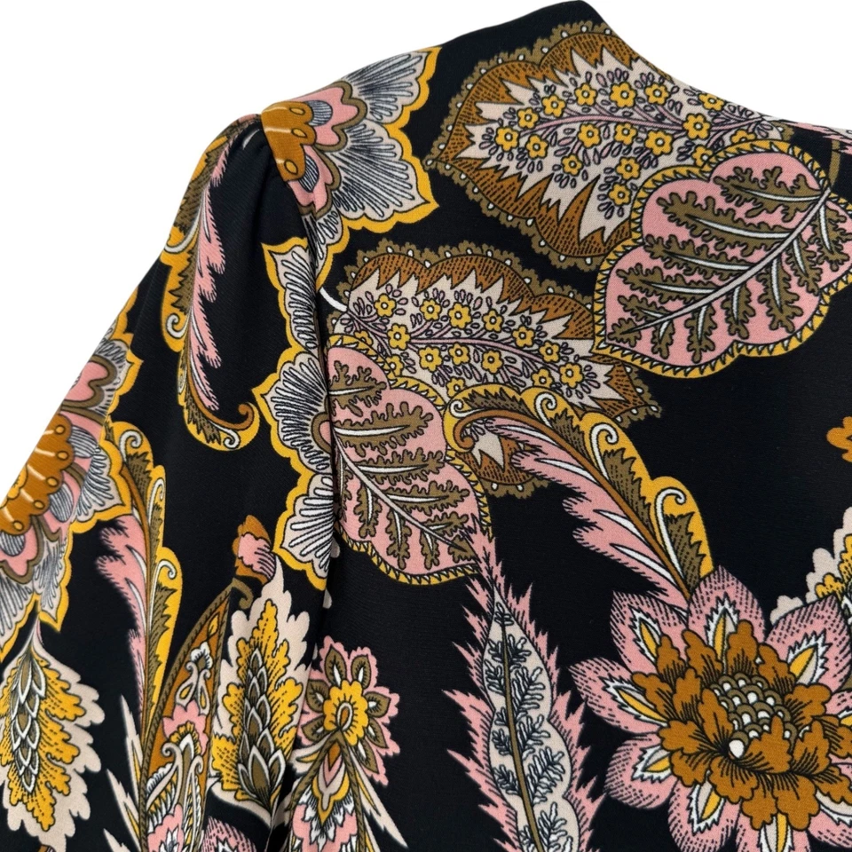 Vestido Marc New York Mujer Manga 3/4 Talla 16 Negro Floral Carrera Volantes Dobladillo Foto 4 de 4