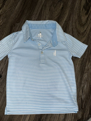 Burt's Bees Baby Blue/White Striped Long Sleeve Crew Neck T-Shirt 3-6M Cotton