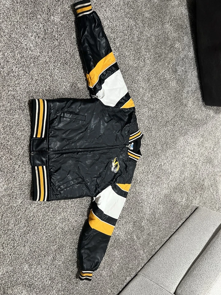 Mizzou Tigers NCAA Leather Bomber Jacket Size XL 14/16 - Image 2 of 4