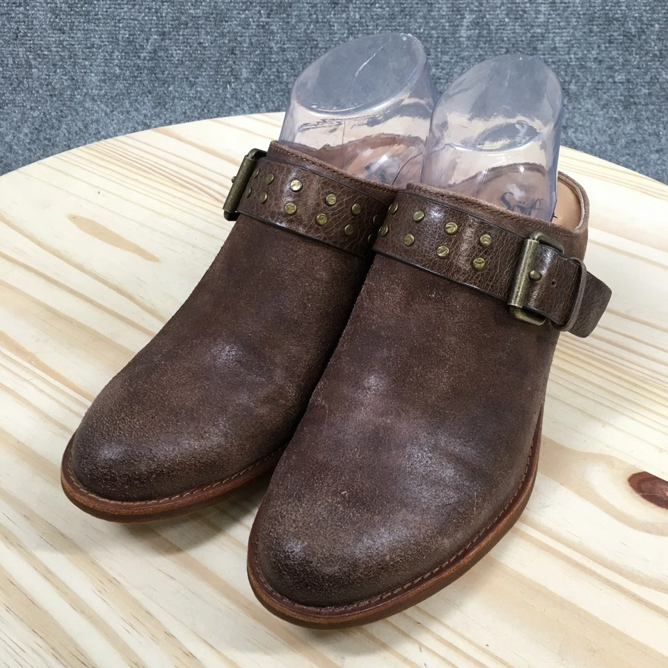 Sapatos Sofft Feminino 8.5 M Adena Casual Salto em Bloco Mules Couro Marrom - Imagem 3 de 4