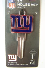 New York Giants 3D Schlage SC1 house key blank