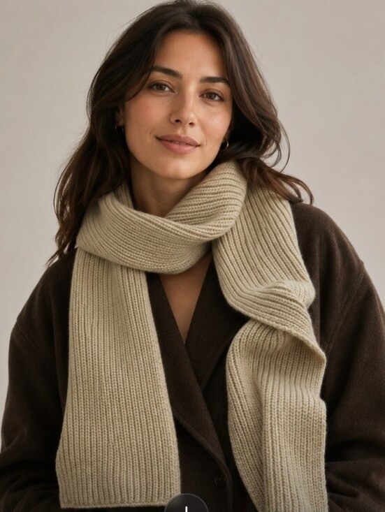 J.Crew Vintage 100% Cashmere Knit Scarf Camel