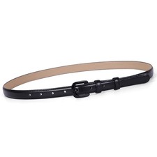 Women Skinny Leather Belt Thin Waist Jeans Belt for Pants in Pin Buckle Belt,...