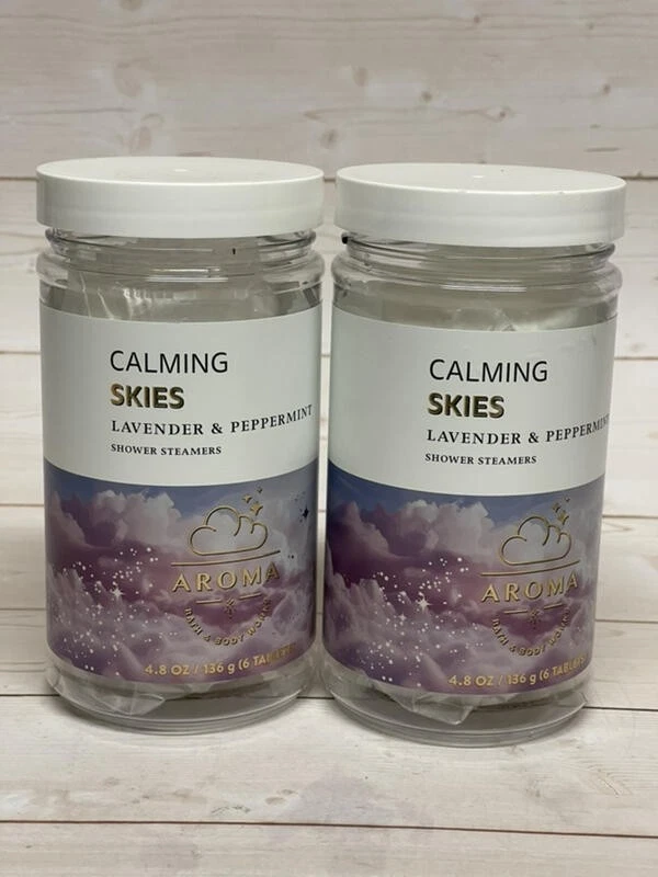 Bath & Body Works Calming Skies Lavender Peppermint Shower Steamers x2