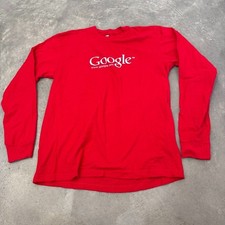 Vintage Google Shirt L Red Long Sleeve Tech Company Promo “I’m Feeling Lucky”