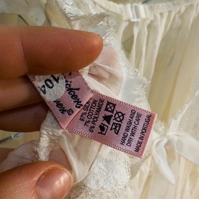 Agent Provocateur Silk Sleep Dress Peignoir Pyjamas with Lace&Bows Ivory Size L