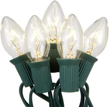 C7 Christmas String Lights-25Ft Vintage Clear Lights with 27 Clear Incandescent 