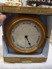 Day Clock by Dayclocks Shows Day of Week Wood...