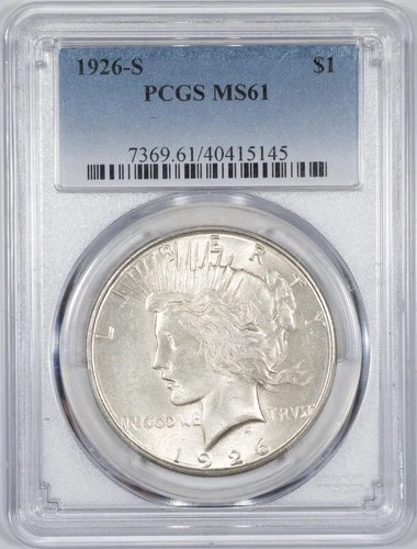 1926-S PCGS MS61 Peace Silver Dollar San Francisco Mint
