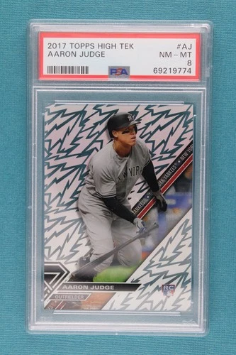 Aaron Judge | 2017 Topps High Tek Pattern 3B - Lightning #HT-AJ RC | PSA 8