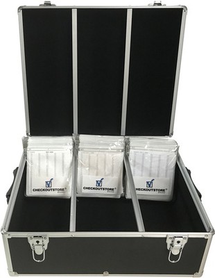 USED Black Aluminum CD/DVD Hanging Storage Box (Holds Up to 600 Discs) #2205