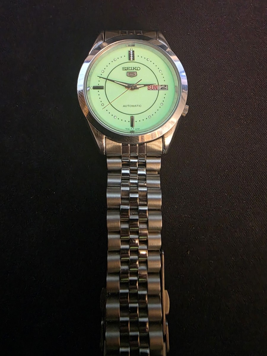 Seiko 5 Men's Vintage Full Lume Dial Day/Date Automatic Watch 7S26