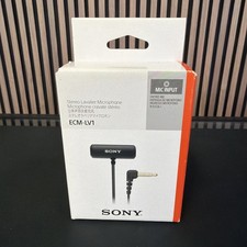 Sony ECM-LV1 Stereo Lavalier Clip On Microphone New Sealed Box, 3.5mm Jack