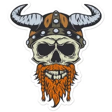 Viking Helmet Skull - Vinyl Decal Sticker - Car Window Laptop - ebn11474