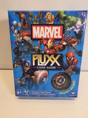 Marvel Fluxx Card Game with Collector's Coin COMPLETE Looney Labs 2019 Superhero