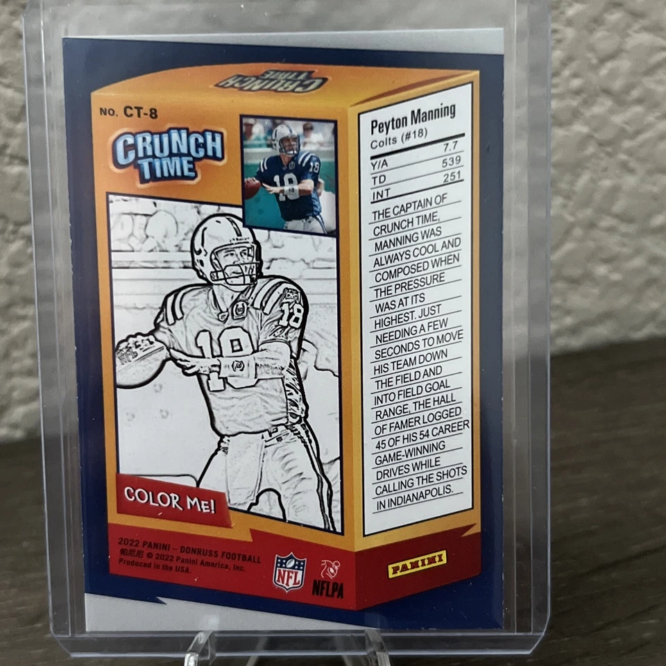 Peyton Manning 2022 Panini Donruss Crunch Time CT-8 Colts SSP - Image 2 of 2
