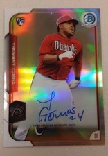 2015 BOWMAN CHROME PROSPECT AUTOGRAPHS REFRACTORS YASMANY TOMAS AUTO 215/499