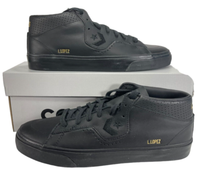 Converse Louie Lopez Pro Mid Triple Black Leather Sneaker A05089C