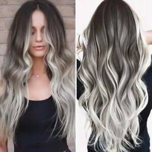 Frauen Lange Gewellte Ombre Blonde Perucken Dickes Volles Lockiges Haar Perucke Ebay