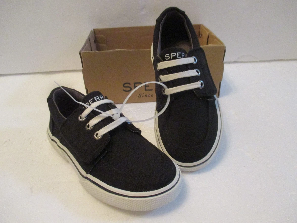 Sperry Ollie Jr Boys Size 9M Black Sneakers Shoes CB55391A NEW