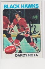 DARCY ROTA CHICAGO BLACKHAWKS 1975-1976 TOPPS #66 AUTOGRAPHED HOCKEY CARD