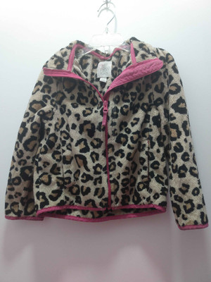 Children's Place est.1989 Leopard print jacket with Hot Pink lining XS 4
