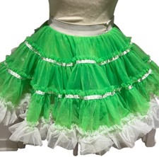 Tutu Green and White costume Halloween St Patrick  s Can Can 24  to 34  Waist