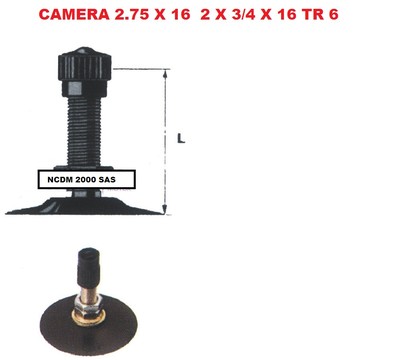 Camera D'Aria Per Bicicletta 16x1.75 - Valvola Dunlop, Nero, Compatibile Con Pneumatici 47-305