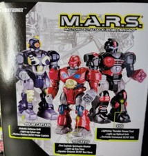 NEW Set of 3, Hap-P-Kid M.A.R.S. 7" Walking Cyber Bot Robot Lights up,        