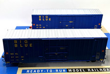 HO WALTHERS 932-27120 GUNDERSON 50' HI-CUBE PAPER BOXCAR 2-PACK NOKL BIG BLUE