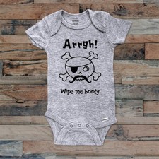 Arrgh! Wipe Me Botín Pirata Lindo Divertido Bebé Body Niños Pequeños y Jóvenes Camisa