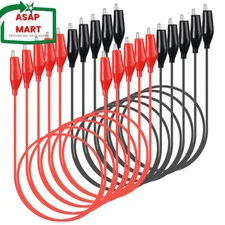 Alligator Clips Electrical 10Pcs, 0.5Mm² /20AWG Wire, Insulated Test Leads with 