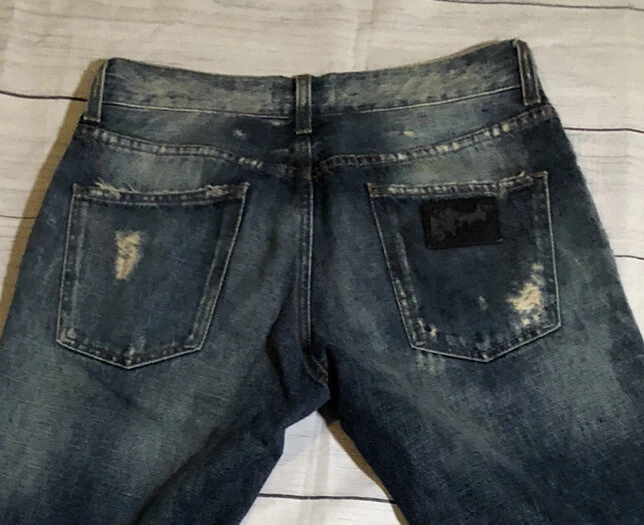 DOLCE & GABBANA D&G Destroy Damage Denim Pants Jeans Men 46 Crash