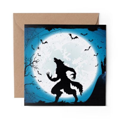 Werewolf Simple Card 1 x Blank Greeting Card Werewolf Halloween Moon Sky Castle #52433 | eBay UK